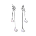 White Fresh Water Pearl Butterfly Earring with Push Back 15.00 Ct._8714403