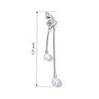 White Fresh Water Pearl Butterfly Earring with Push Back 15.00 Ct._8714403_4