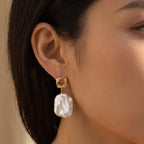 White Keshi Pearl Earring with Push Back 20.00 Ct._8714404_1