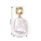 White Keshi Pearl Earring with Push Back 20.00 Ct._8714404_4
