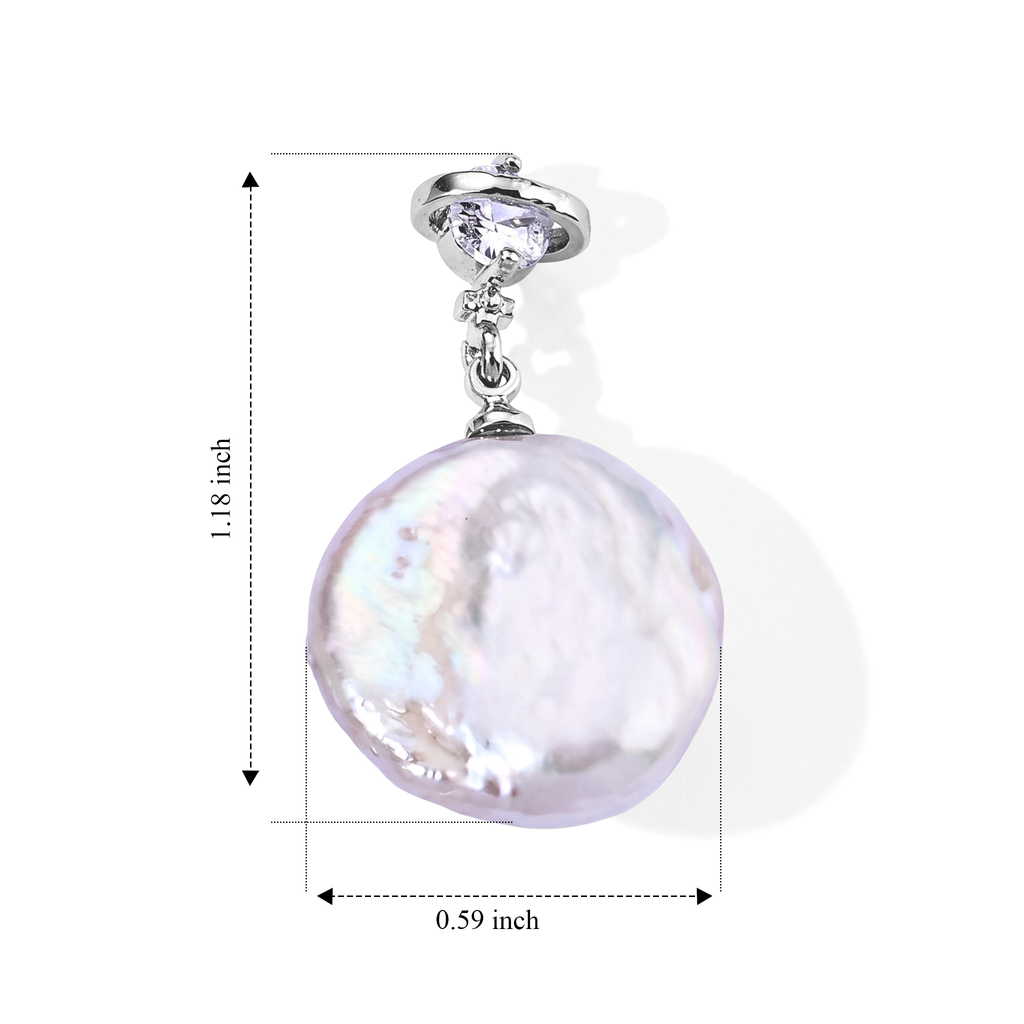 White Keshi Pearl & White Cubic Zirconia Beads Earring with Push Back 15.30 Ct._8714406_4