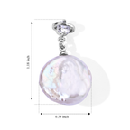 White Keshi Pearl & White Cubic Zirconia Beads Earring with Push Back 15.30 Ct._8714406_4