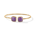 Purple Amethyst Bangle (Size - 7) in Gold Tone 4.80 Ct._8714417