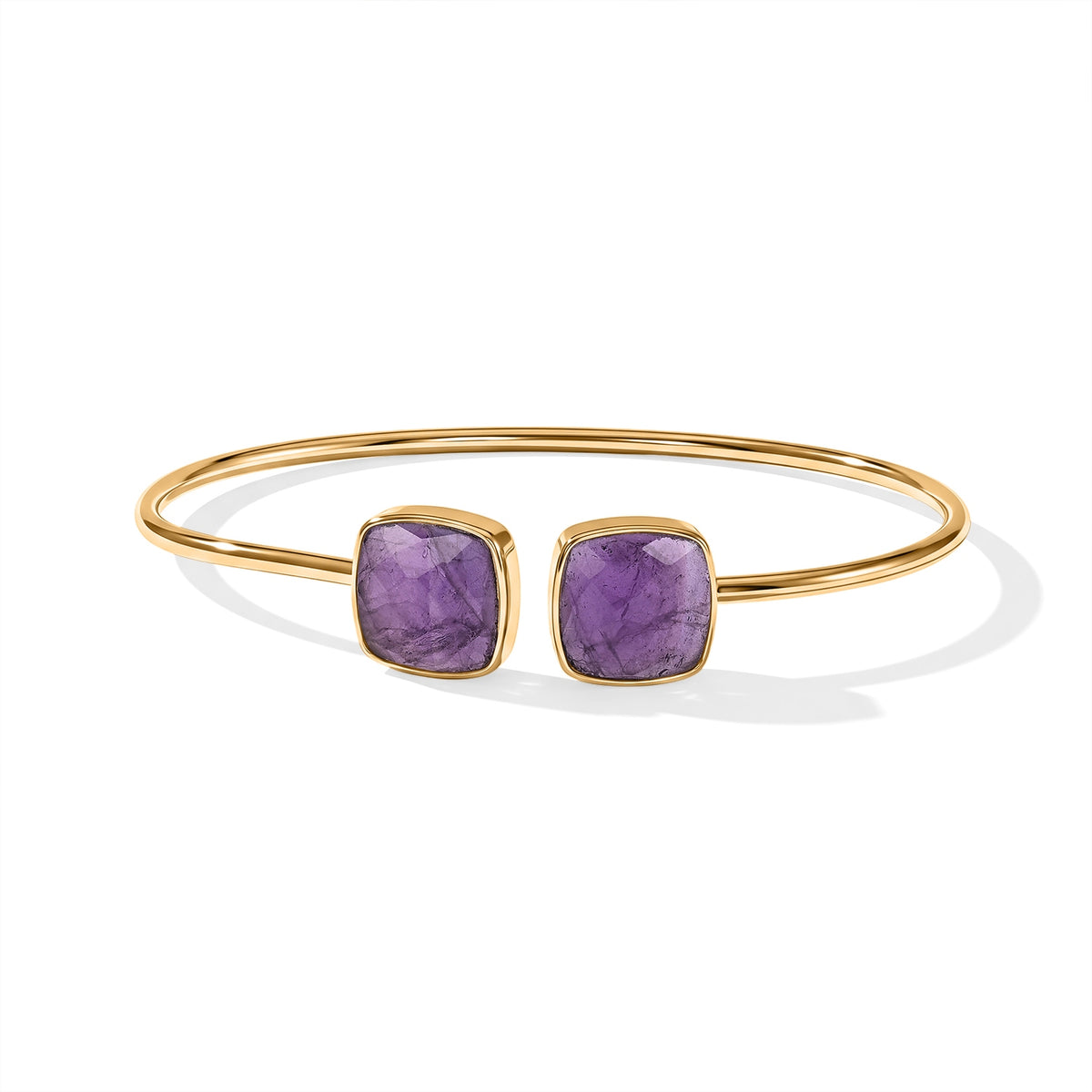 Purple Amethyst Bangle (Size - 7) in Gold Tone 4.80 Ct. 8714417 0