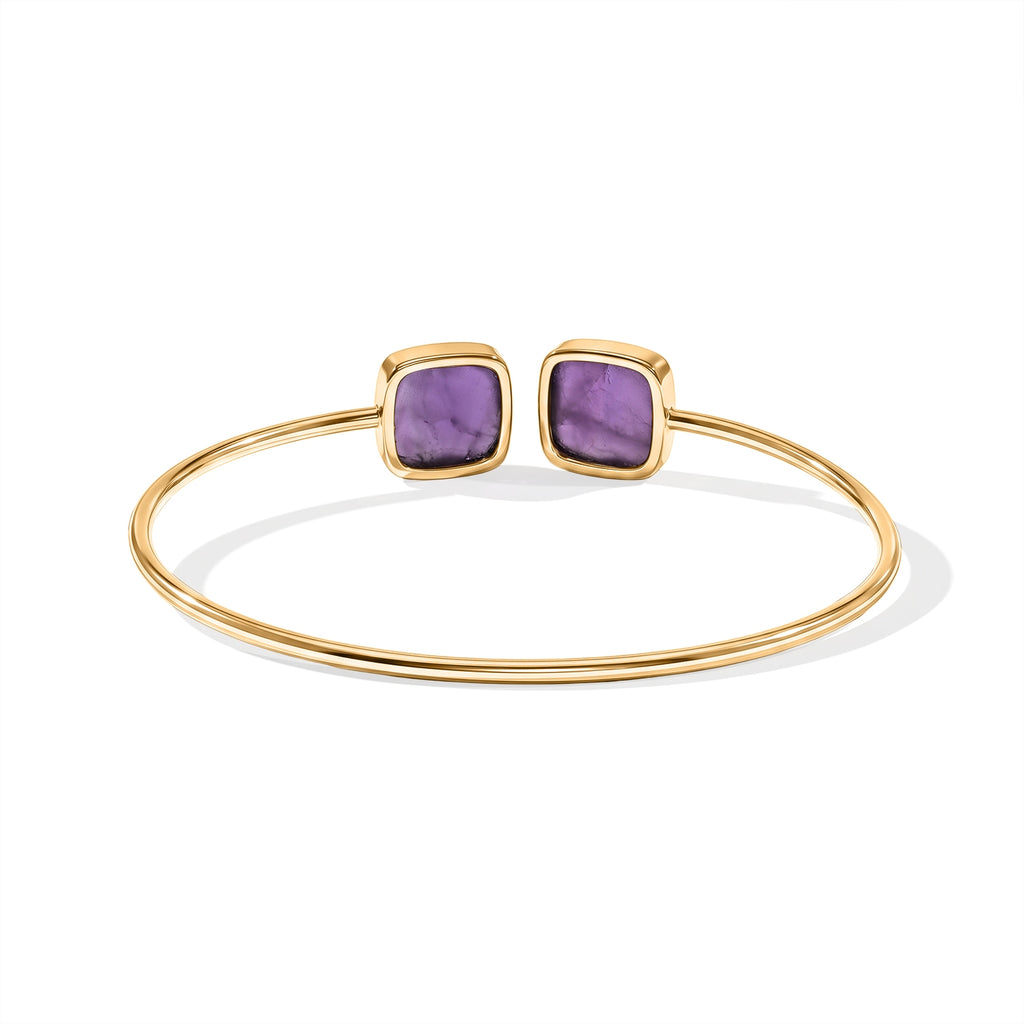 Purple Amethyst Bangle (Size - 7) in Gold Tone 4.80 Ct._8714417_4