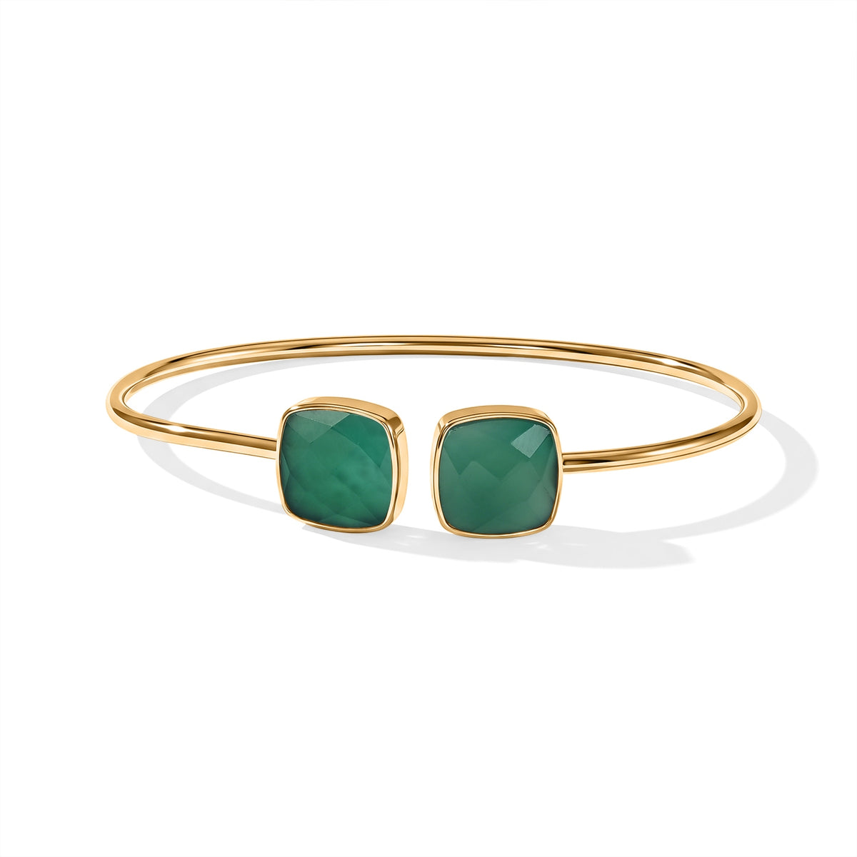 Green Onyx Bangle (Size - 7) in Gold Tone 4.80 Ct. 8714418 0