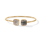 Labradorite Bangle (Size - 7) in Gold Tone 4.80 Ct._8714419