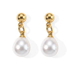 White Fresh Water Pearl Beads Earring with Push Back 5.00 Ct._8714423