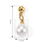 White Fresh Water Pearl Beads Earring with Push Back 5.00 Ct._8714423_4