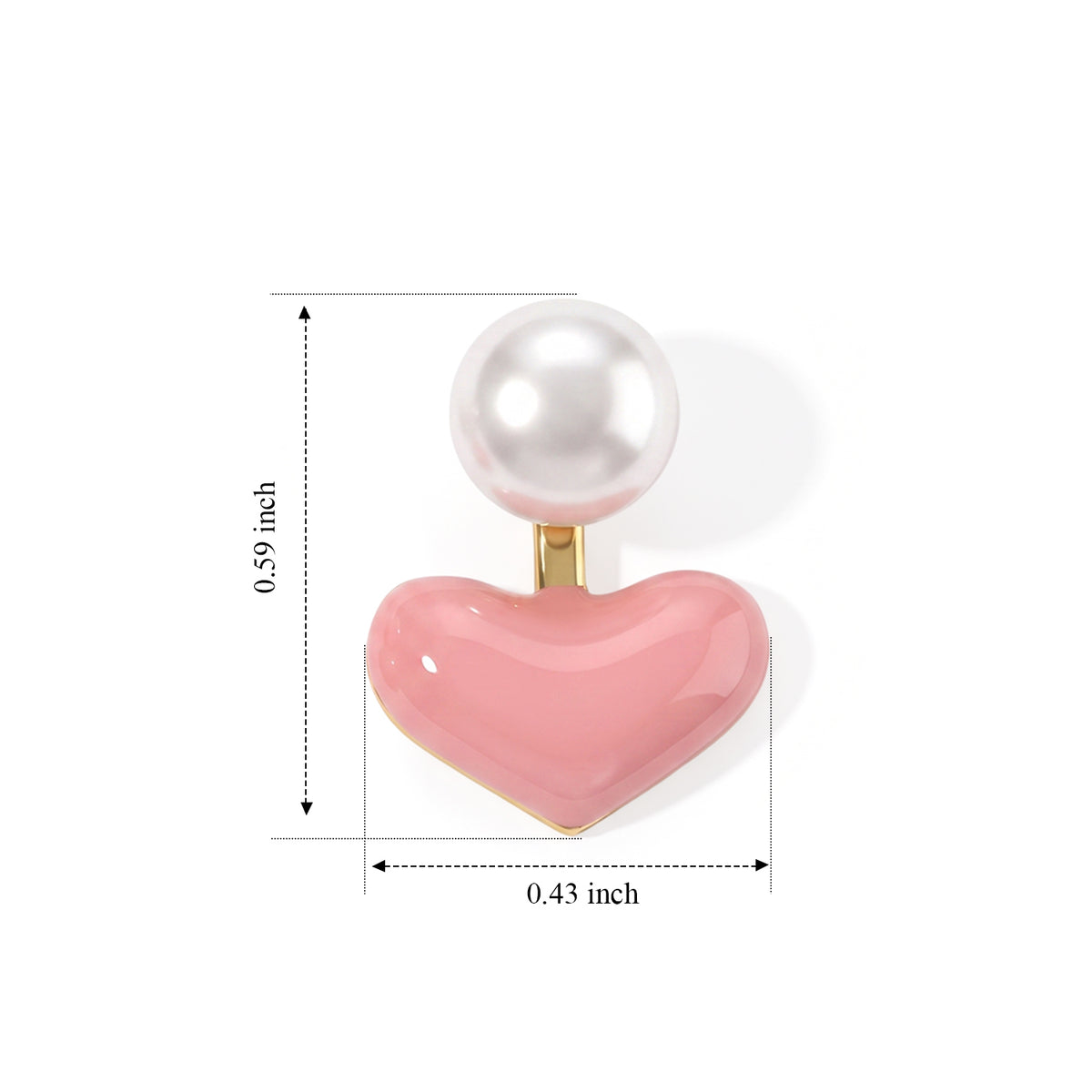 White Fresh Water Pearl Heart Earring with Push Back 8714425 5