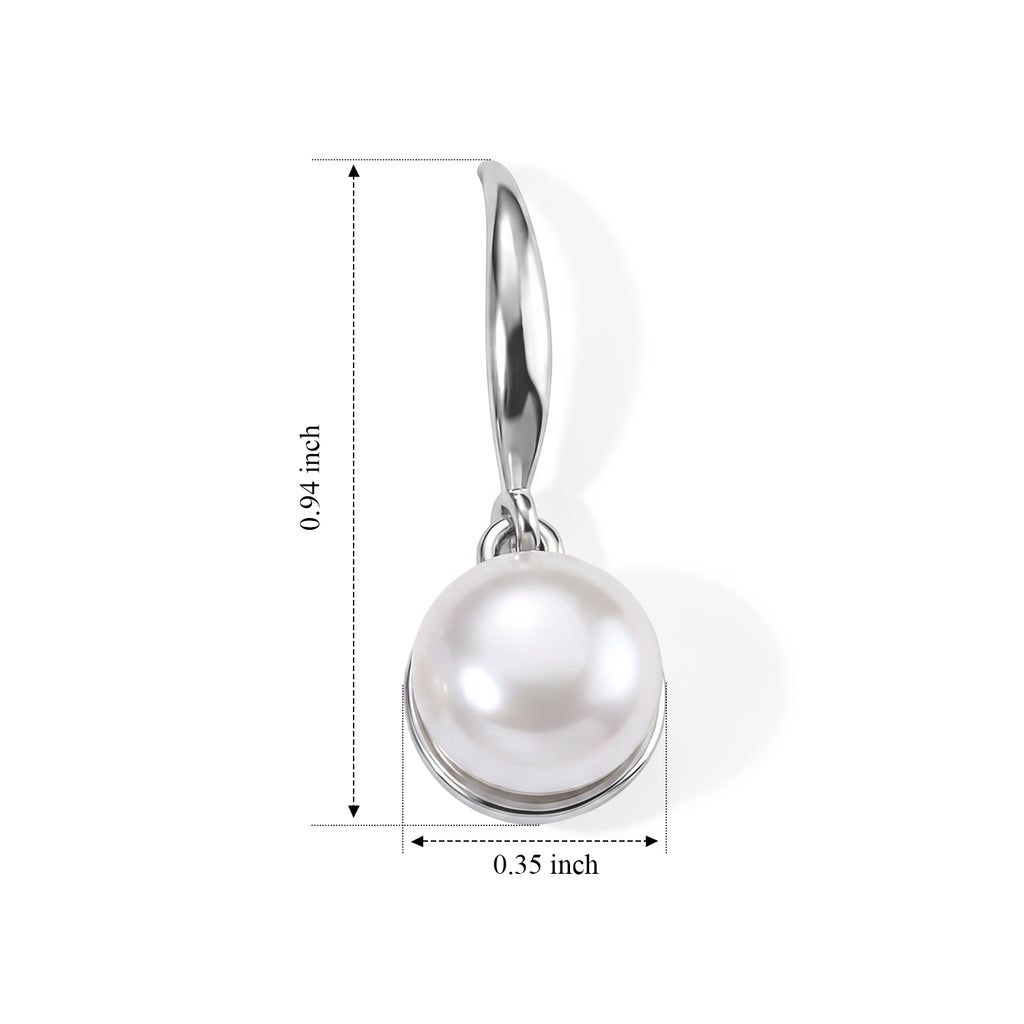 White Fresh Water Pearl Beads Earring with Hook 10.00 Ct._8714427_4