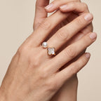 White Fresh Water Pearl & White Mother Of Pearl Adjustable Ring 5.00 Ct._8714498_2