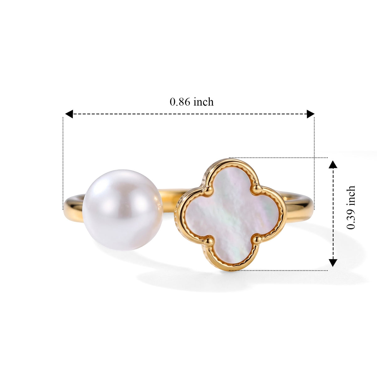 White Fresh Water Pearl &amp; White Mother Of Pearl Adjustable Ring V32716245 5