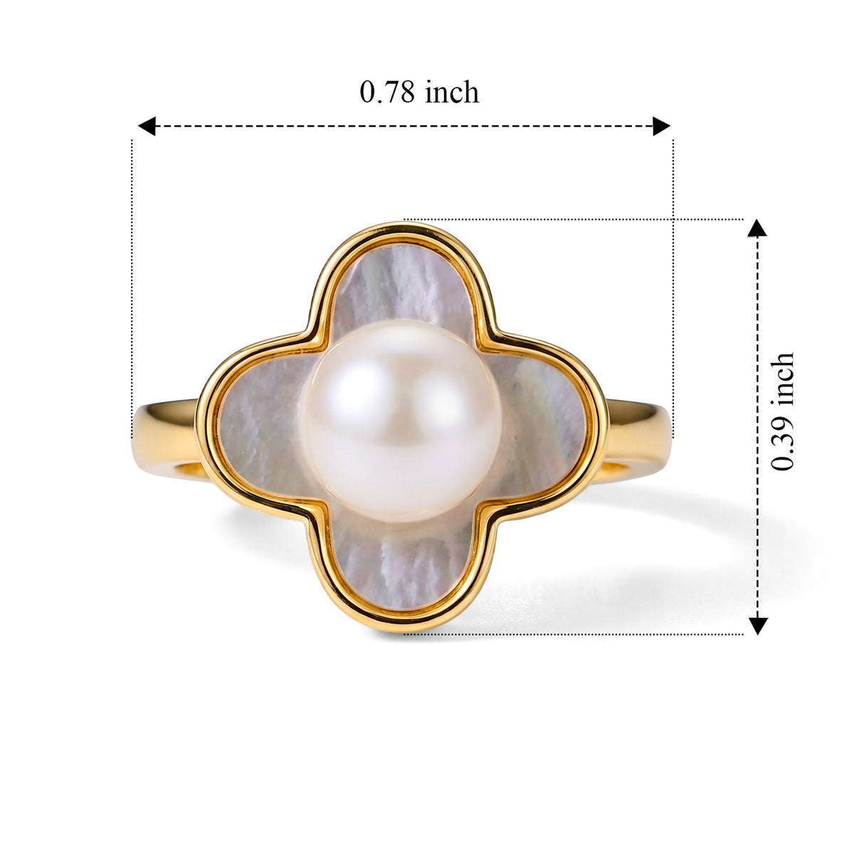 White Fresh Water Pearl &amp; White Mother Of Pearl Adjustable Floral Ring V32667875 5