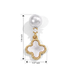Fresh Water Pearl, White Mother Of Pearl & White Cubic Zirconia Beads Earring with Push Back 9.00 Ct._8714512_4
