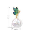 White Keshi Pearl Beads Earring with Push Back 15.00 Ct._8714513_4