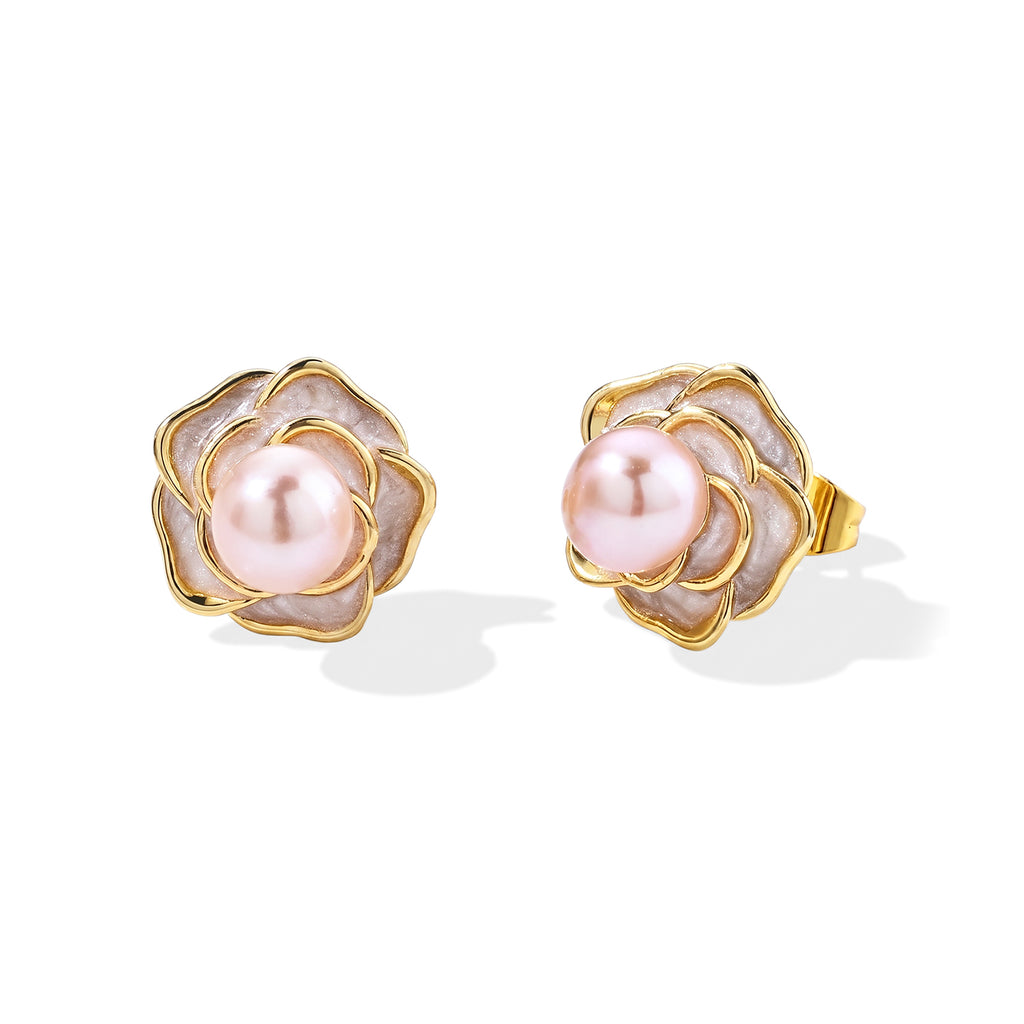 Fresh Water Pearl Beads Earring with Push Back 6.00 Ct._8714514