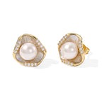 White Fresh Water Pearl Beads Earring with Push Back 10.00 Ct._8714515