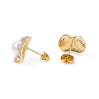 White Fresh Water Pearl Beads Earring with Push Back 10.00 Ct._8714515_3