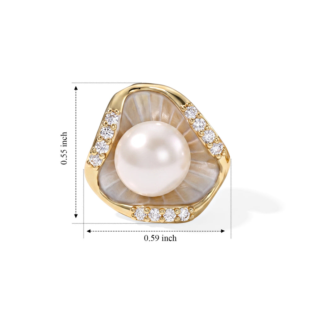 White Fresh Water Pearl Beads Earring with Push Back 10.00 Ct._8714515_4