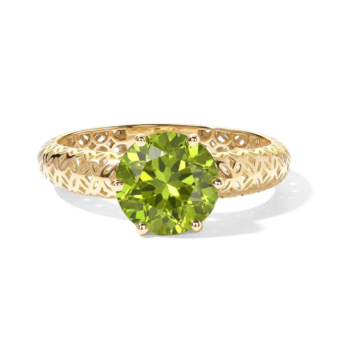 Heirloom 9K Yellow Gold AAA Natural Hebei Peridot Mirage Solitaire Ring 1.90 Ct. 8718775 0