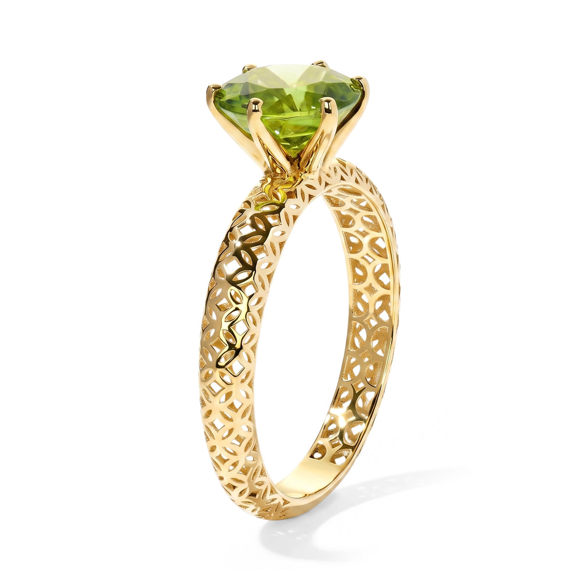 Heirloom 9K Yellow Gold AAA Natural Hebei Peridot Mirage Solitaire Ring 1.90 Ct. 8718775 4