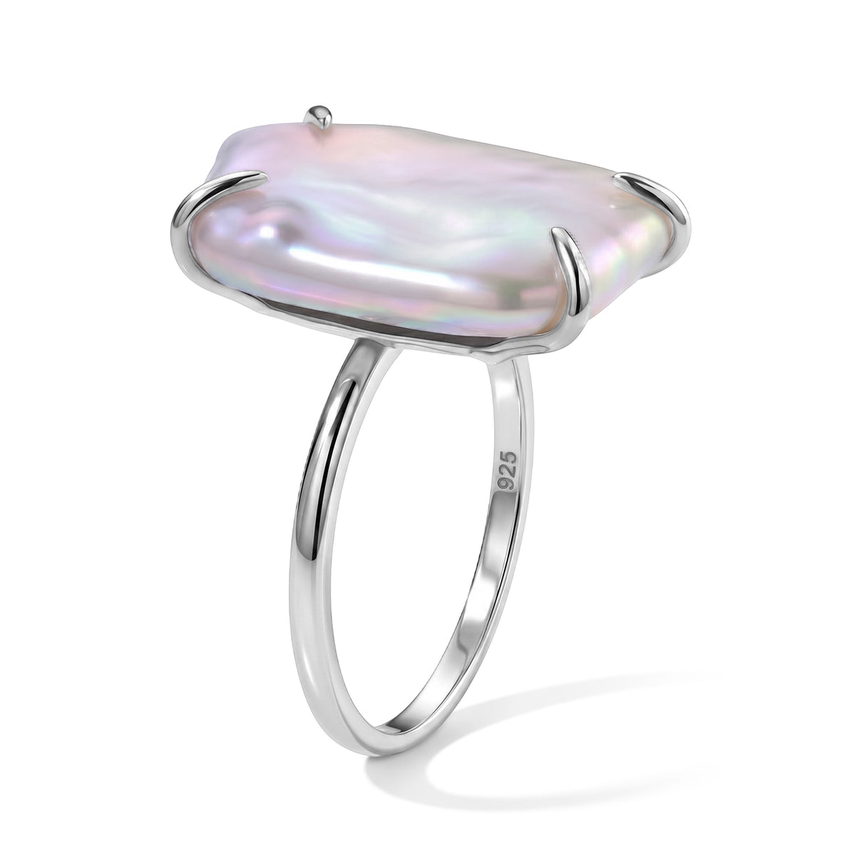 D'Joy - Keshi Pearl Solitaire Ring in Rhodium Overlay Sterling Silver  10.00 Ct. 8718932 4