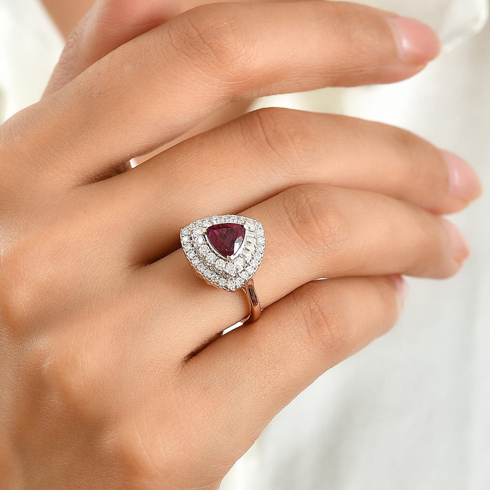 D'Joy - USAMBARA Colour Change Garnet &amp; Moissanite Ring in 18K Vermeil Rose Gold Plated Sterling Silver 2.23 Ct. 8719172 2