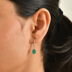 Colombian Colour Emeraldine Quartz Solitaire Earring with Lever Back in Platinum Overlay Sterling Silver 3.12 Ct._8719416_1