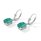Colombian Colour Emeraldine Quartz Solitaire Earring with Lever Back in Platinum Overlay Sterling Silver 3.12 Ct._8719416_2