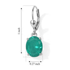 Colombian Colour Emeraldine Quartz Solitaire Earring with Lever Back in Platinum Overlay Sterling Silver 3.12 Ct._8719416_3
