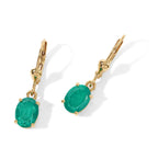 Colombian Colour Emeraldine Quartz Solitaire Earring with Lever Back in Yellow Gold Plated Sterling Silver 3.12 Ct._8719417