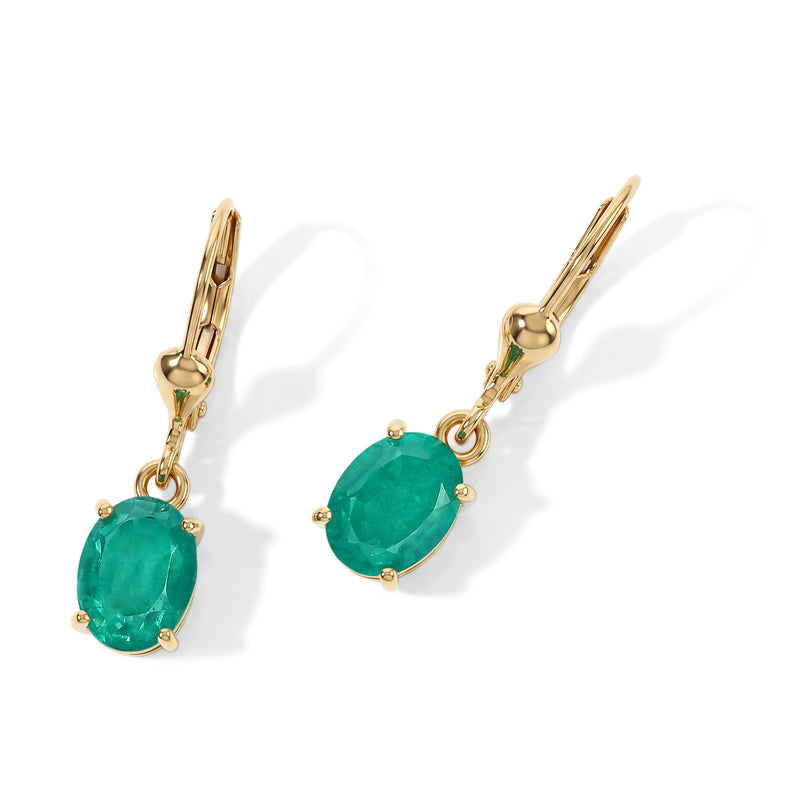 Colombian Colour Emeraldine Quartz Solitaire Earring with Lever Back in Yellow Gold Plated Sterling Silver 3.12 Ct._8719417