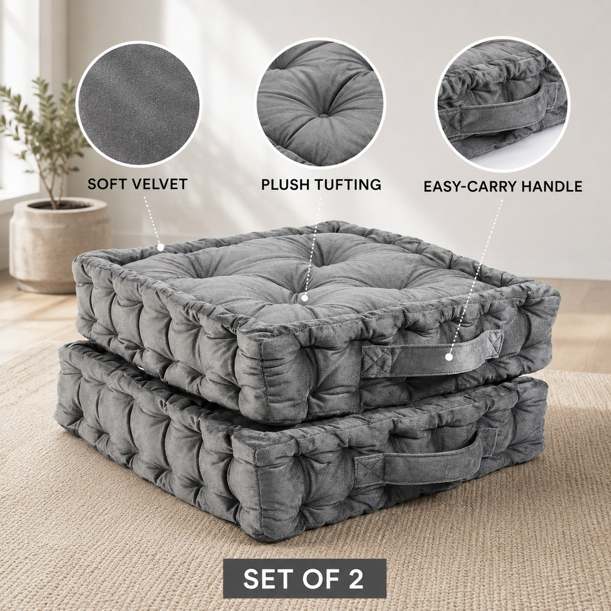LIVMORE Patterned Cushion Cover (Size 40x8 cm) - Grey &amp; Grey 8719568 3