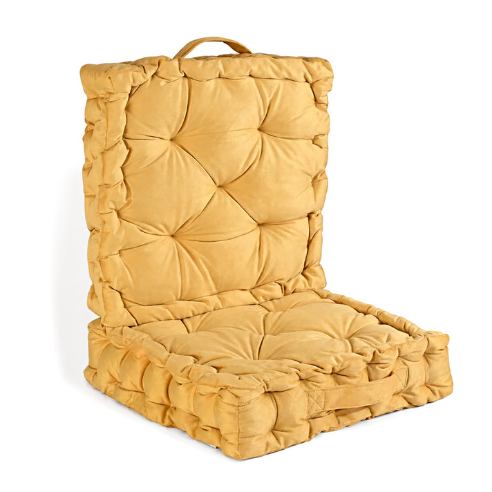 LIVMORE - Set of 2 Velvet Seat Cushions (40x40x8 cm) - Golden 8719610 1