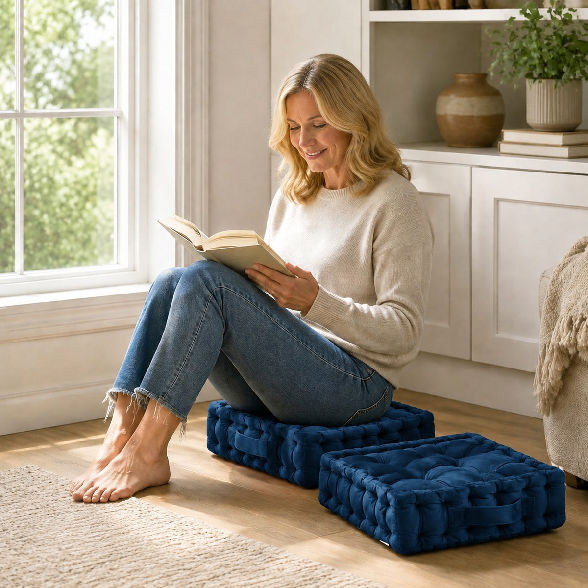 LIVMORE Patterned Cushion Cover (Size 40x8 cm) - Navy &amp; Grey 8719612 2