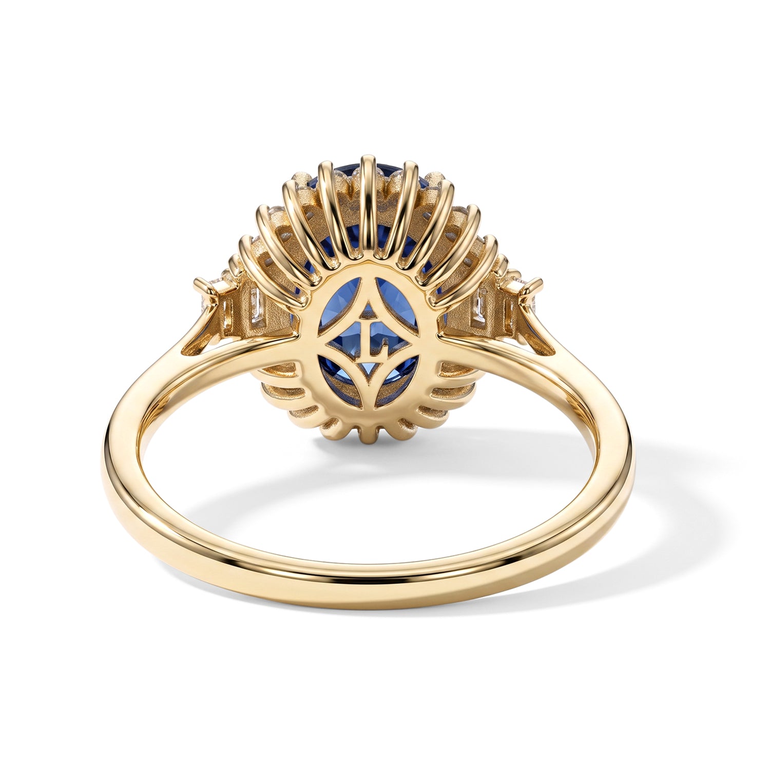 Luxuriant - SUPER FIND - 9K Yellow Gold AAA Natural Kashmir Kyanite &amp; Lab Grown Diamond (SI) Halo Ring 3.75 Ct. 8719657 5