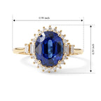 9K Yellow Gold AAA Kyanite & Lab Grown Diamond (SI) Halo Ring 3.75 Ct._8719657_5