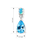 D'Joy - Swiss Blue Topaz & Ethiopian Opal Dangling Earring with Push Post in Platinum Overlay Sterling Silver 2.20 Ct._8719735_4