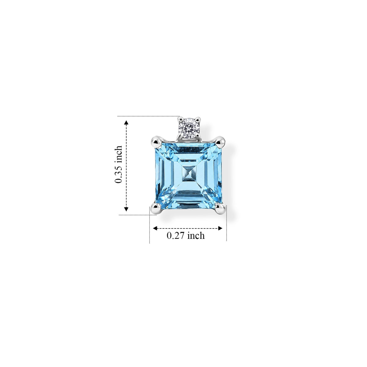 Luxuriant - Swiss Blue Topaz &amp; Lab Grown Diamond (SI/G-H) Stud Push Post Earring in Platinum Overlay Sterling Silver 2.70 Ct. V32578738 4