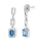 D'Joy - Swiss Blue Topaz Dangling Earring with Push Post in Platinum Overlay Sterling Silver 1.45 Ct._8719738_3