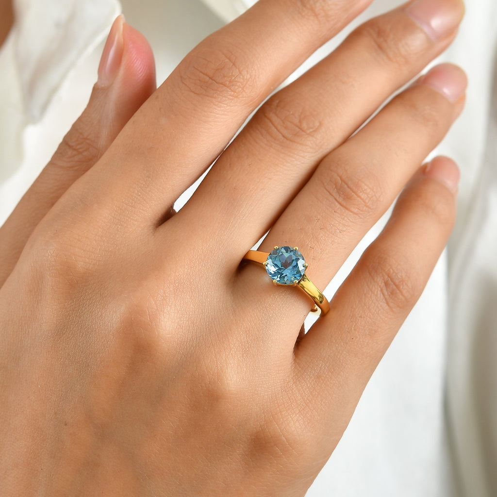 D'Joy Swiss Blue Topaz Solitaire Ring Sterling Silver  2.418  Ct._8719816_1