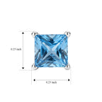 D'Joy - Swiss Blue Topaz Solitaire Stud Earring with Push Post in Platinum Overlay Sterling Silver 1.32 Ct._8719855_4