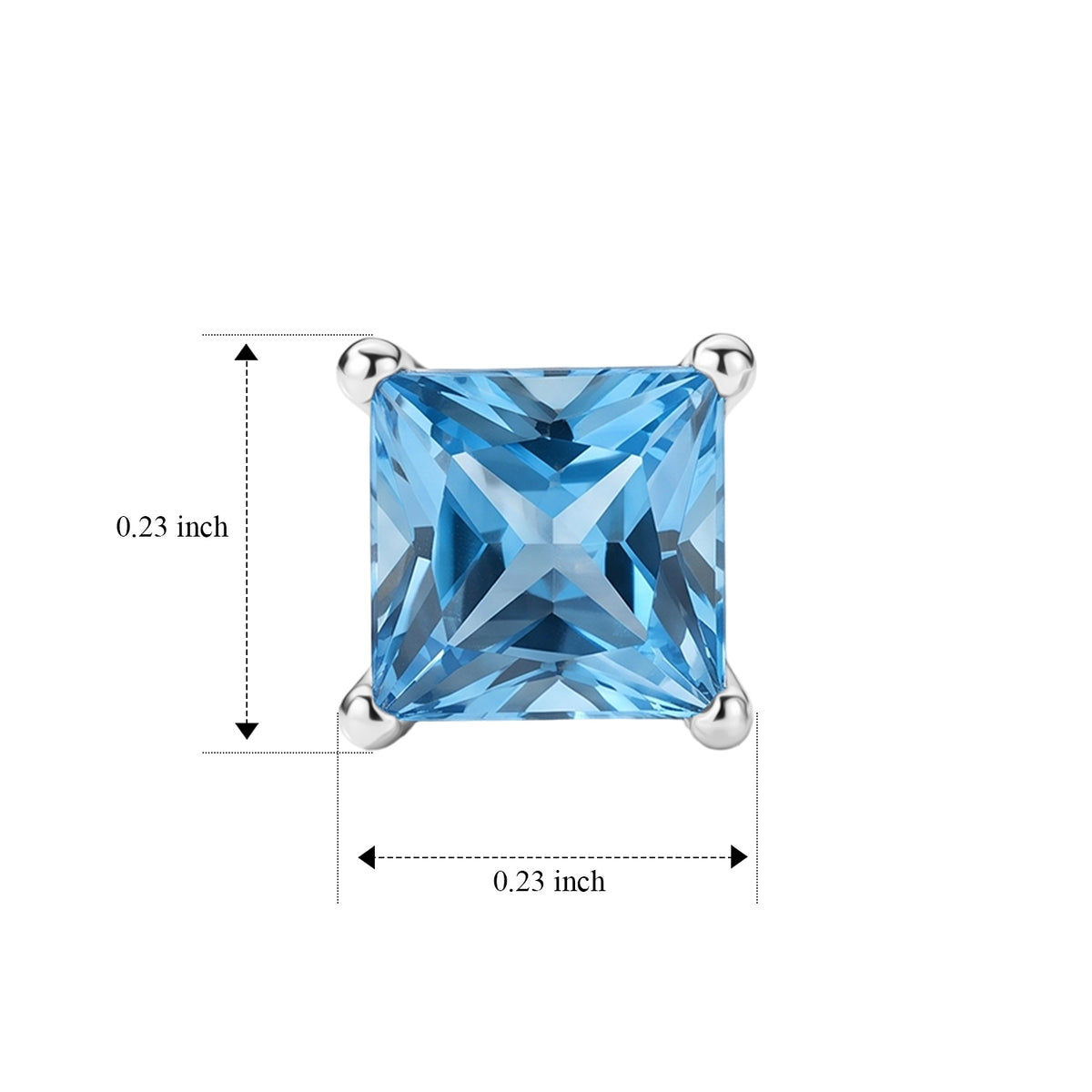 D'Joy - Swiss Blue Topaz Solitaire Stud Earring with Push Post in Platinum Overlay Sterling Silver 1.32 Ct. V32604188 5