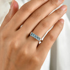 D'Joy - Swiss Blue Topaz 5 Stone Ring in Platinum Overlay Sterling Silver 1.30 Ct._8719865_1