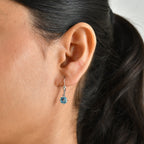 D'Joy - Swiss Blue Topaz Solitaire Lever Back Earring in Platinum Overlay Sterling Silver 2.46 Ct._8719871_1