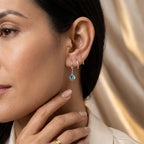 D'Joy - Swiss Blue Topaz Solitaire Lever Back Earring in Platinum Overlay Sterling Silver 2.46 Ct._8719871_2