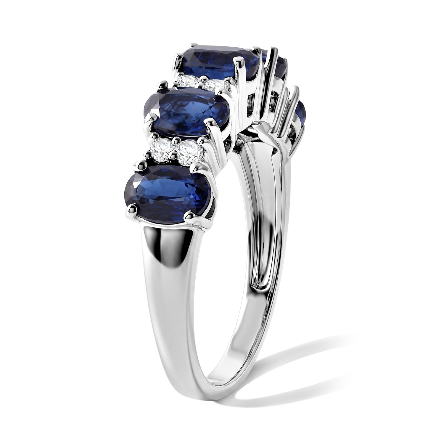 D'Joy - AAA Natural Kashmir Kyanite &amp; White Zircon Ring in Rhodium Overlay Sterling Silver 3.40 Ct. 8719896 4