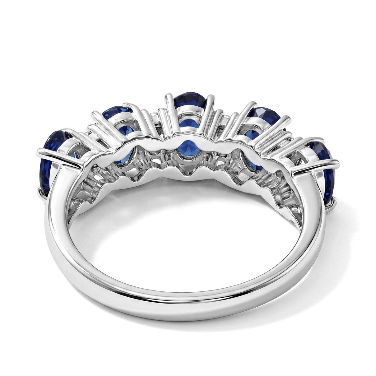 D'Joy - AAA Natural Kashmir Kyanite &amp; White Zircon Ring in Rhodium Overlay Sterling Silver 3.40 Ct. 8719896 5