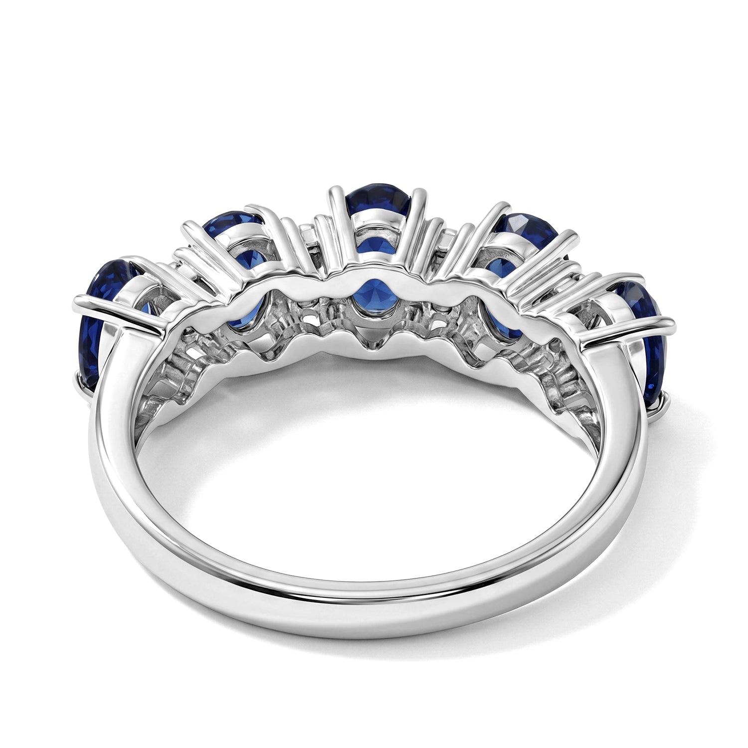 D'Joy - AAA Natural Kashmir Kyanite &amp; White Zircon Ring in Rhodium Overlay Sterling Silver 3.40 Ct. 8719896 5